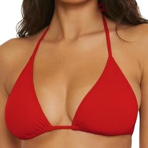 Salt + Cove Red Triangle Bikini Top, LARGE